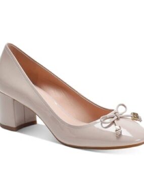 NWT kate spade  Bow Patent Leather Block Heel Pump, Size 5.5